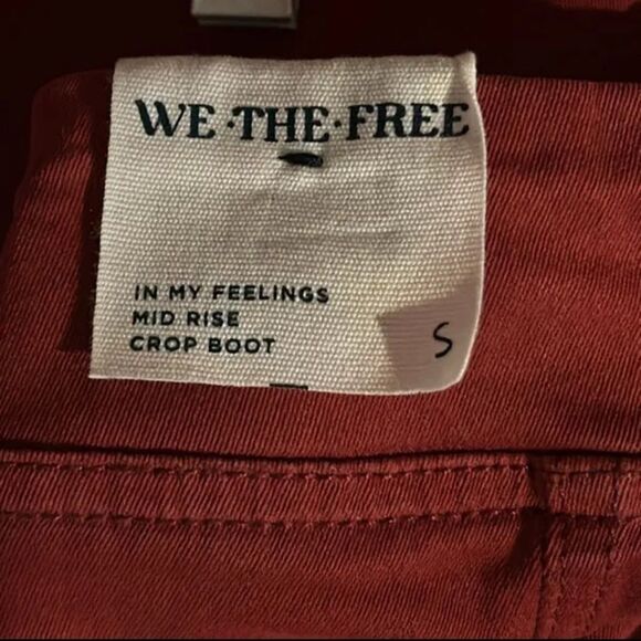 NWT Free People | We The Free | Red In My Feelings Mid-Rise Crop Boot Jeans Sz S - Picture 9 of 9